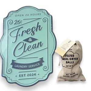 New! Target Laundry Bundle! Retro Laundry Sign and Wool Dryer Balls